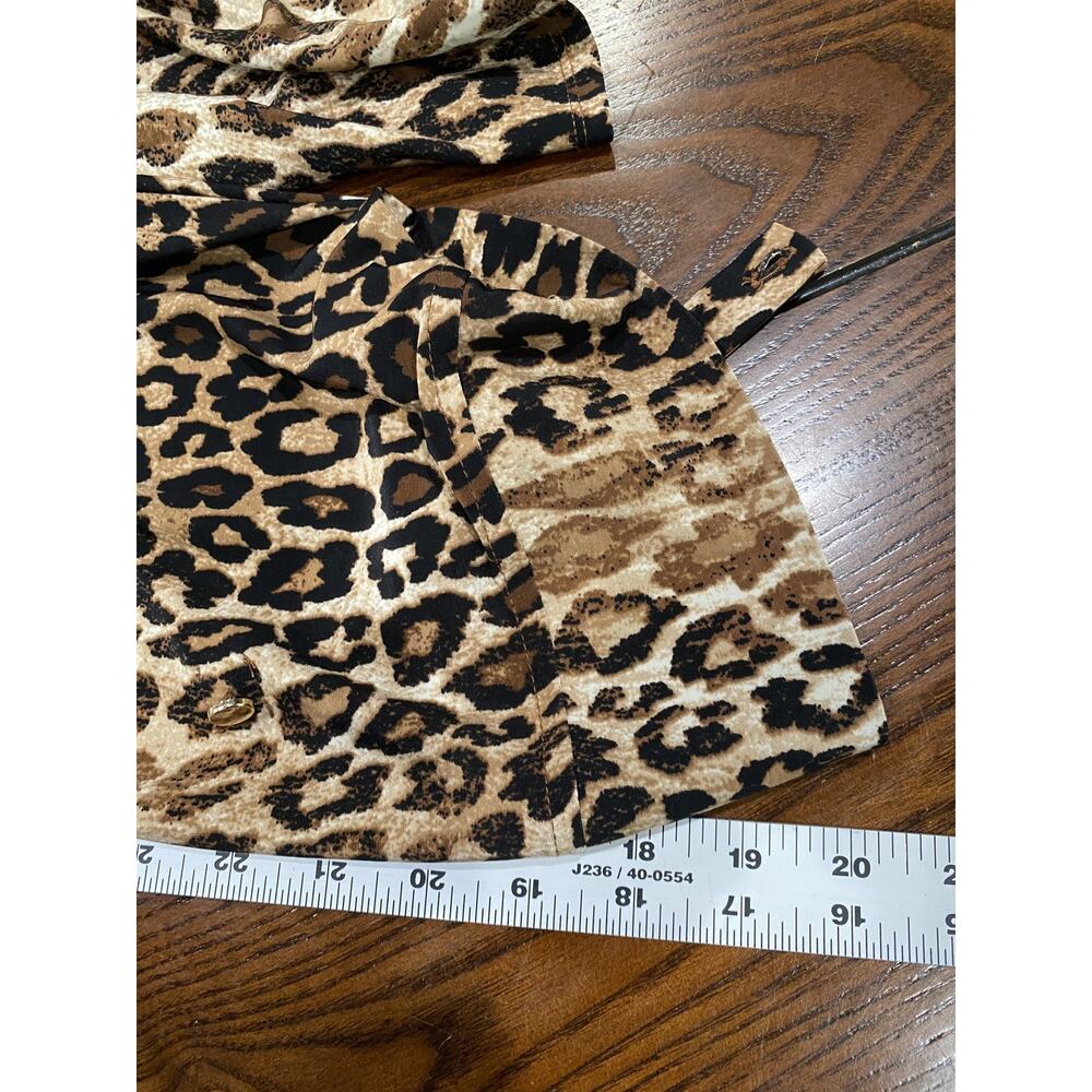 Ava & Grace Womens 3X Leopard Print Tunic Top Roll Tab Sleeve Stretch! - Picture 12 of 13